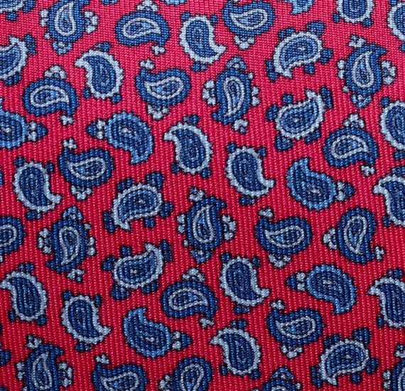 Gravata Rapaz Seda Paisley Vermelha
