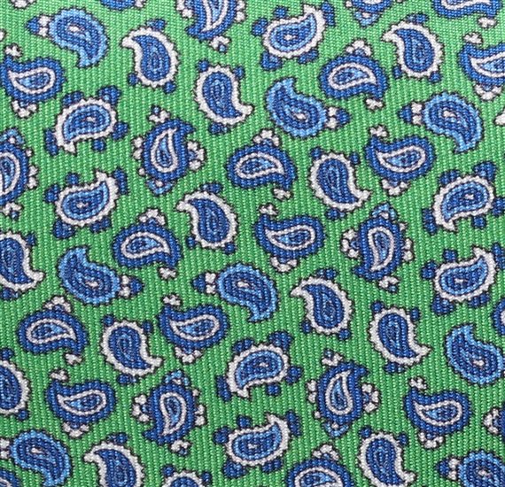 Gravata Rapaz Seda Paisley Verde