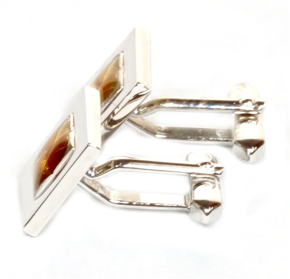 Lateral botões de punho esmalte amarelo