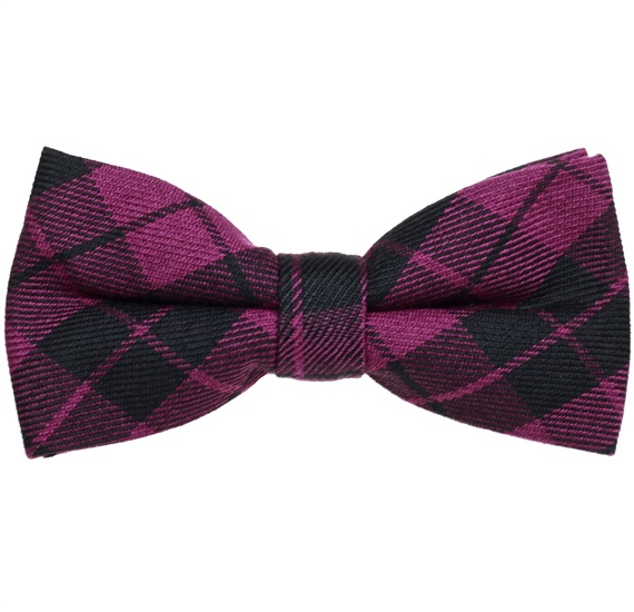 Laço Xadrez Escocês Roxo Escuro e Preto